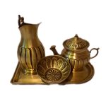 سرویس سماور 4 پارچه 2 لیتری تمام برنجی آنتیک