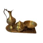 سرویس سماور قلمی 4 لیتری 4 پارچه مدل شیردانی