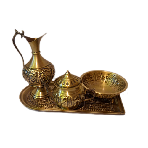 09 سرویس سماور قلمی 4 لیتری 4 پارچه مدل شیردانی - تصویر 1