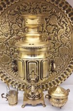 بهترین، قیمت سماور 3 لیتر زغالی برنجی آنتیک - تصویر 2