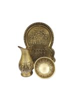 سماور گازی مدل نگین قلم دست سماور گازی برنجی آنتیک قلم دست 4 لیتری به همراه سرویس سماور بدون تغییر رنگ ضخیم و با دوام تمام برنجی - تصویر 2