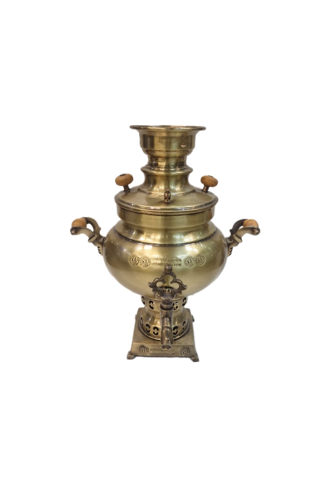 سماور-حسن-زاده-1 سماور زغالی عدسی حسن زاده 3 لیتری ضخیم ترین سماور تولید ایران - تصویر 1