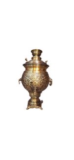 سماور گازی 40 لیتری مدل شاهکار ققنوس سماور گازی برنجی آنتیک قلم دست 40 لیتری بدون تغییر رنگ تمام برنجی