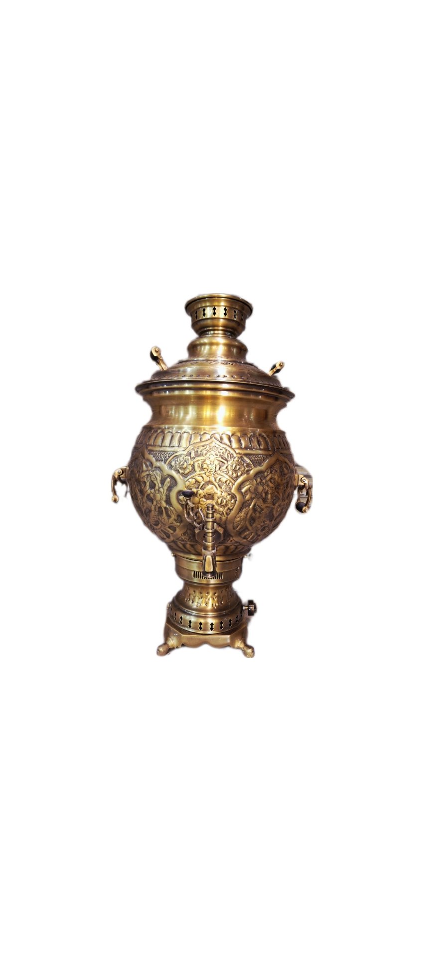 سماور-گازی-40-برنجی-1-2.jpg سماور گازی 40 لیتری مدل شاهکار ققنوس سماور گازی برنجی آنتیک قلم دست 40 لیتری بدون تغییر رنگ تمام برنجی - تصویر 1